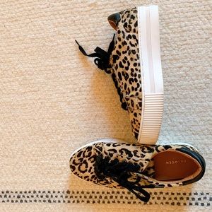 Halogen Leopard Faux Fur Platform Sneakers